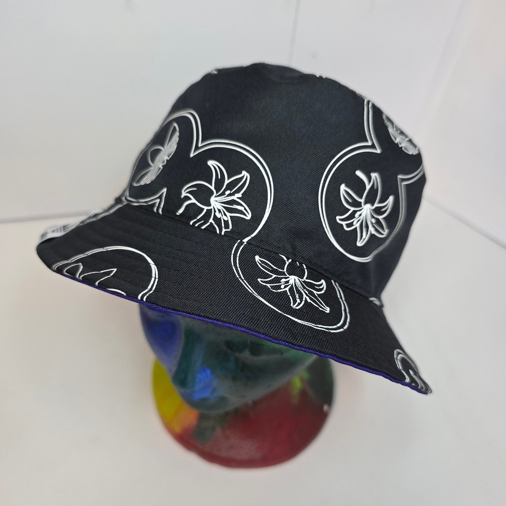 AdidasxHonoring Black Excellence ReversibleBucket Hat Purple Black Floral Logo
